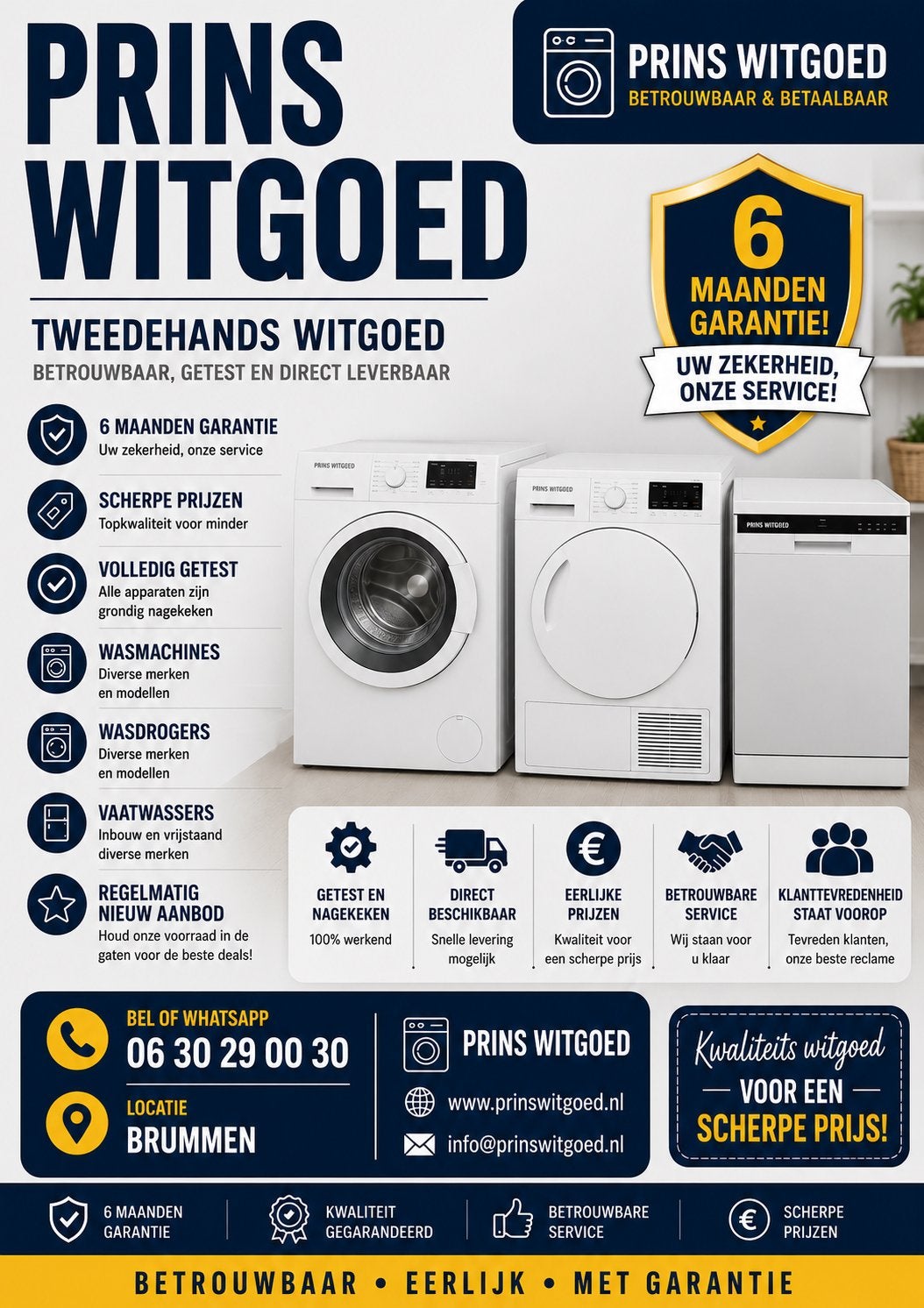 Wasmachine wasdrogers vaatwassers allemaal met 6mnd garantie