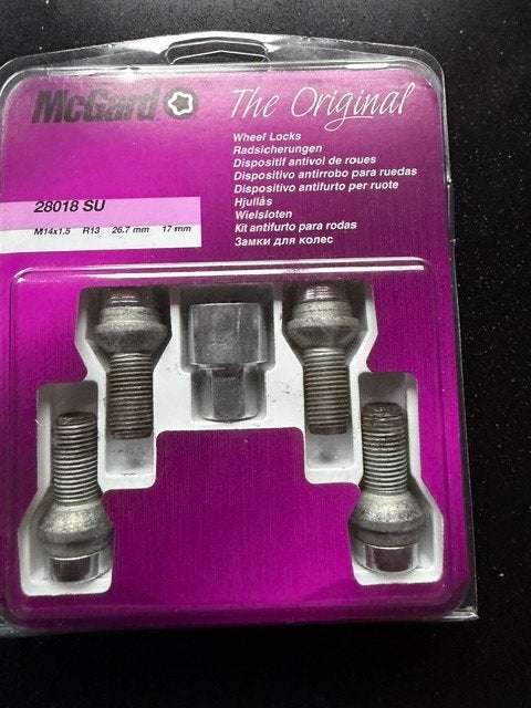 McGard wiel slotbouten 28018 SU o.a. voor Audi A1, VW Polo, Ophalen of Verzenden, Zo goed als nieuw