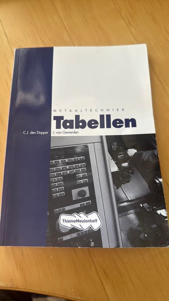 C.J. den Dopper - Tabellen metaaltechniek, Ophalen of Verzenden, Zo goed als nieuw, C.J. den Dopper; J. van Gemerden, Nederlands