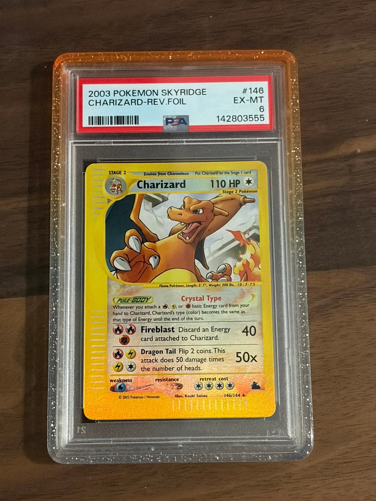 Skyridge Charizard - Reverse holo - PSA 6, Ophalen of Verzenden, Zo goed als nieuw