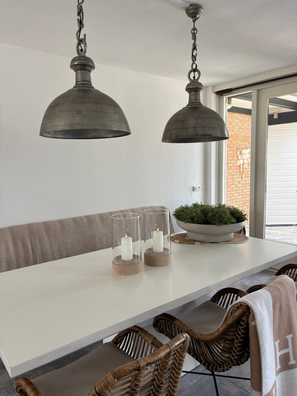 Zinken hanglampen, Ophalen of Verzenden, Zo goed als nieuw, Overige materialen, 50 tot 75 cm
