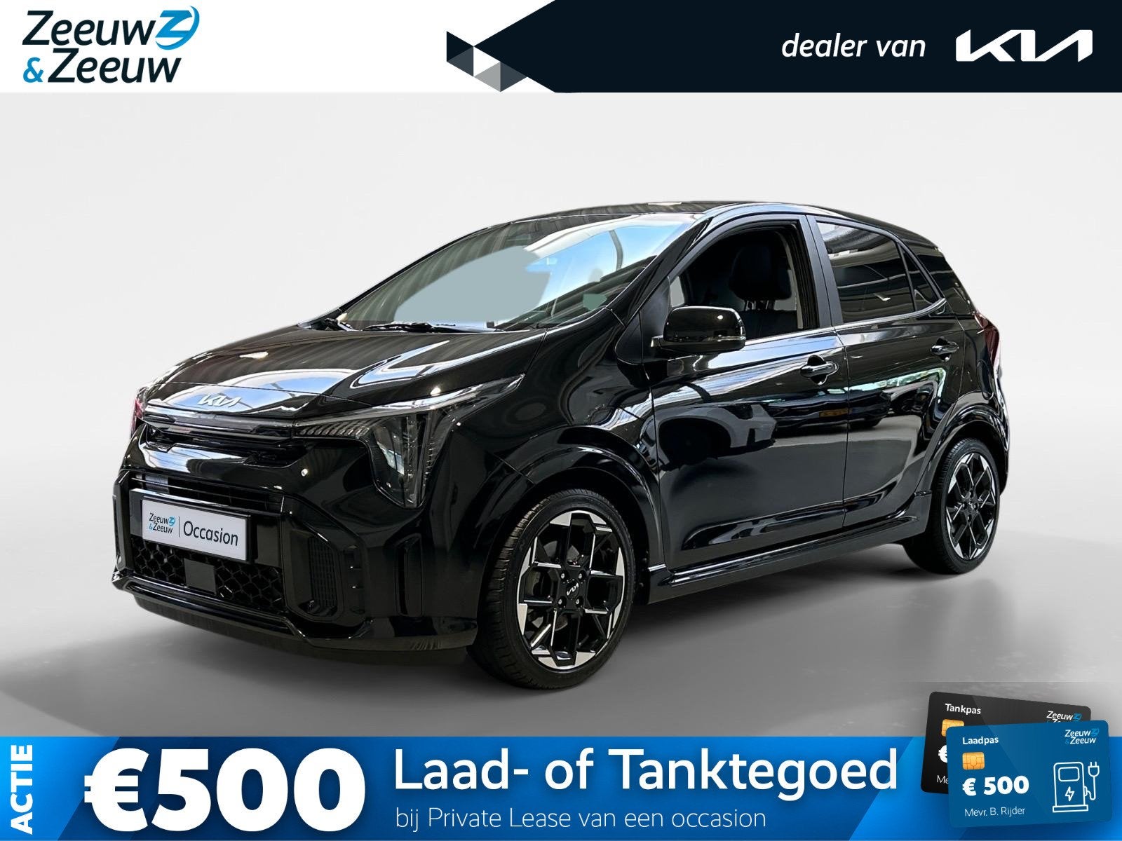 Kia Picanto 1.0 DPI GT-Line Automaat | Apple Carplay / Andro, Auto's, 12 maanden, Euro 6, 4 stoelen, Zwart