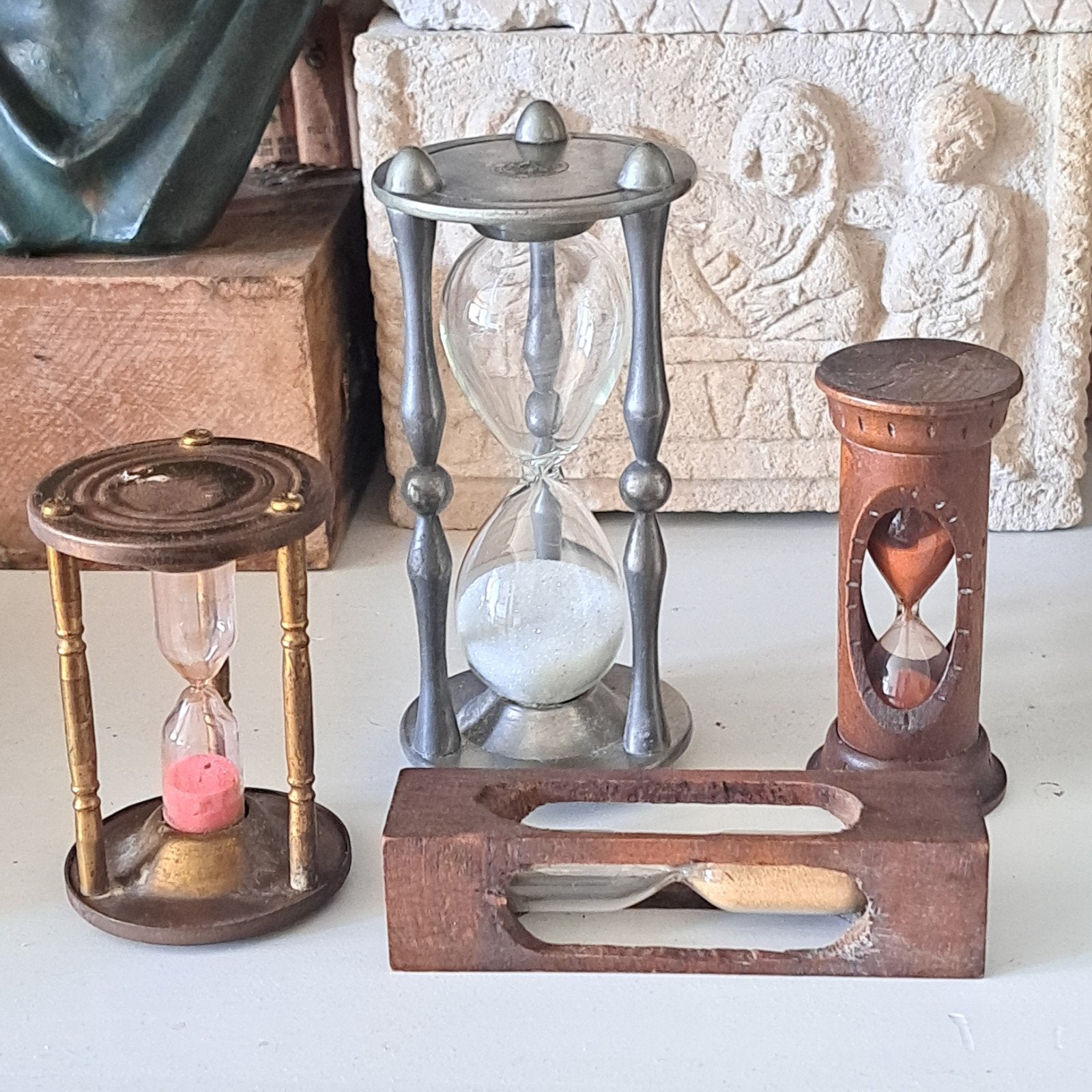 Vintage zandlopers 4 stuks (jaren 1950-1970), Ophalen of Verzenden