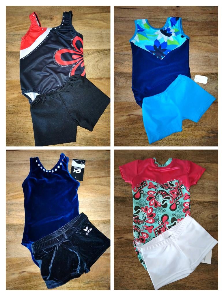 Turnpakjes met broekjes maat 110 nu Sale, Kleiner dan kindermaat 122, Ophalen of Verzenden, Zo goed als nieuw, Turnpak(je)
