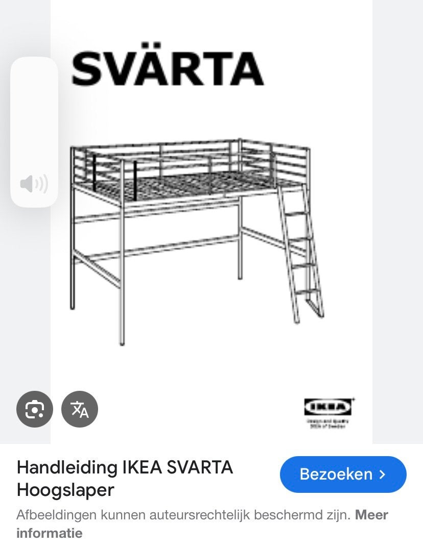 SVÄRTA Loft bed frame, silver-colour, 90x200 cm, Ophalen, Eenpersoons, 90 cm, Stapelbed