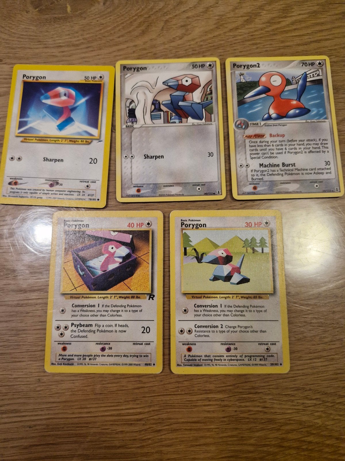 Porygon & Porygon2 Pokémon kaarten set (5 stuks), Verzenden, Gebruikt, Meerdere kaarten