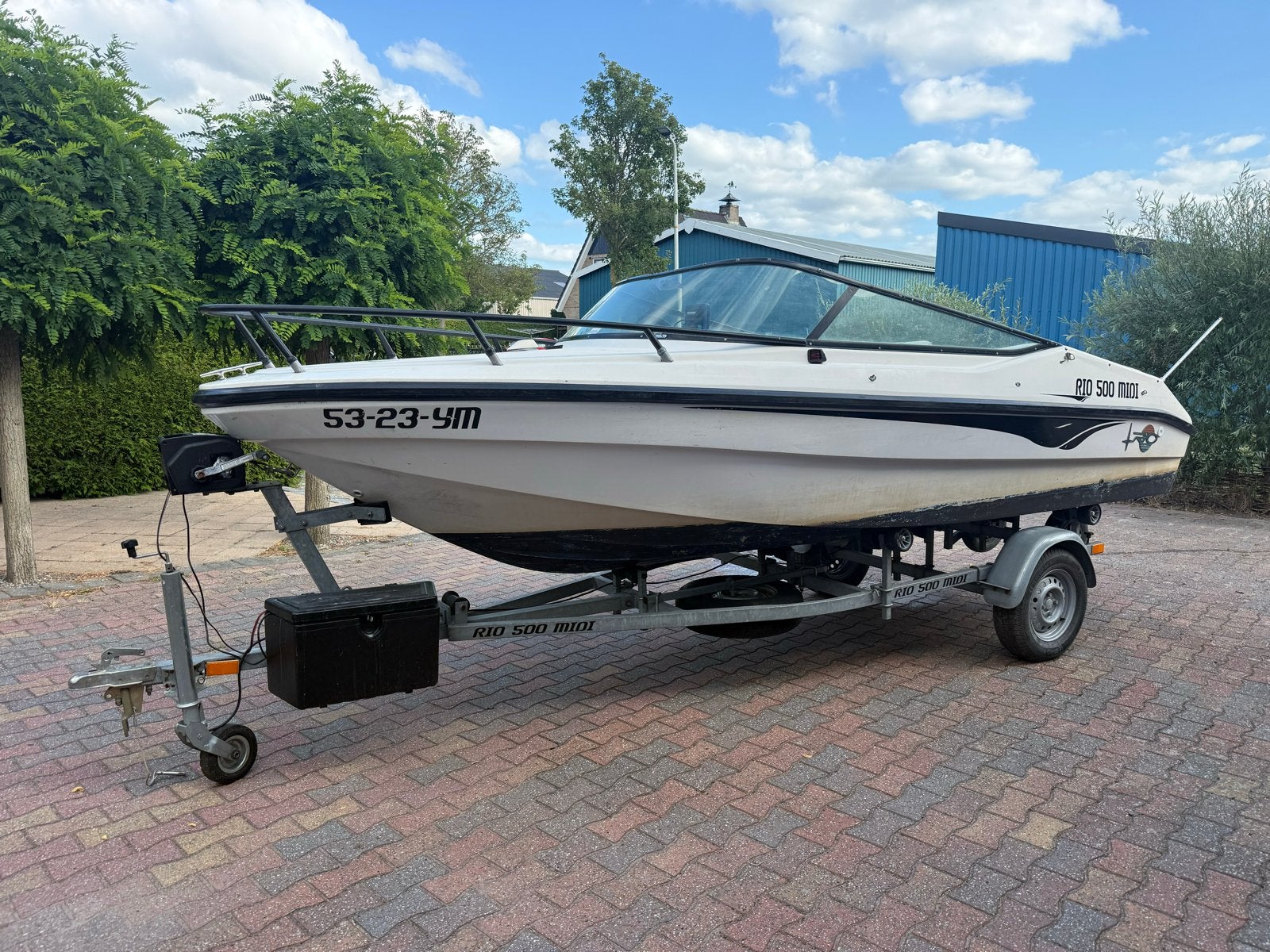 Mooie witte RIO 500 Midi speedboot met trailer, Ophalen, Overige merken, Gebruikt, 5 m