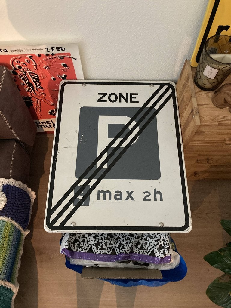 Salon verkeersbord tafeltje, Huis en Inrichting, Ophalen, Minder dan 50 cm, Gebruikt, 50 tot 100 cm