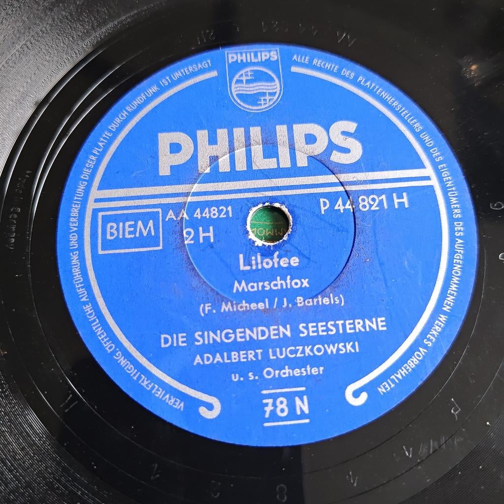 Philips 78 toeren plaat: Die Singenden Seesterne, Ophalen of Verzenden, Gebruikt, 10 inch