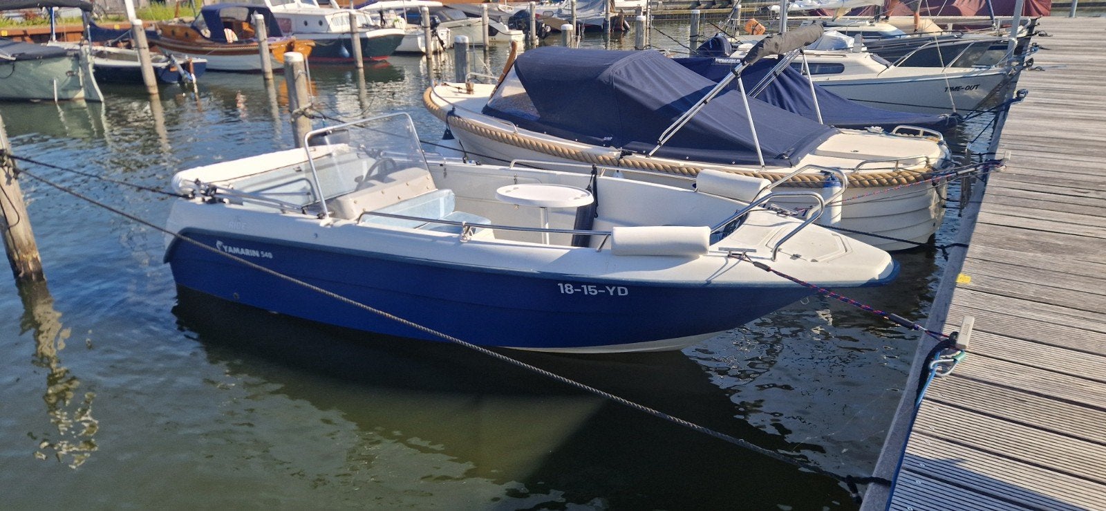 Yanmarin 5.40 Big Ride met 60 pk buitenboordmotor, Watersport en Boten, Vis- en Consoleboten, Ophalen, Gebruikt, Viertaktmotor