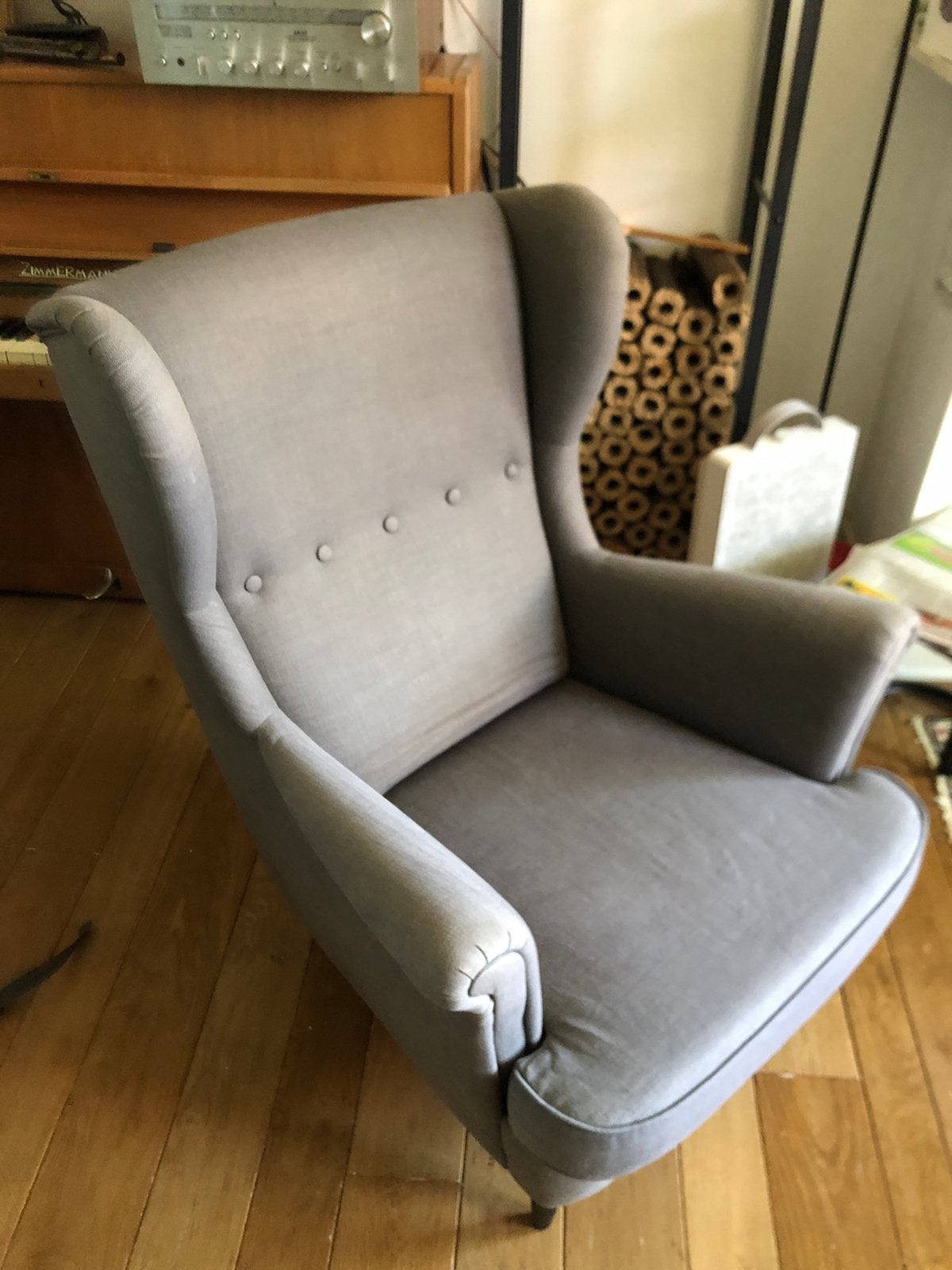 Ikea Strandmon grijs, Ophalen, Gebruikt, 75 tot 100 cm