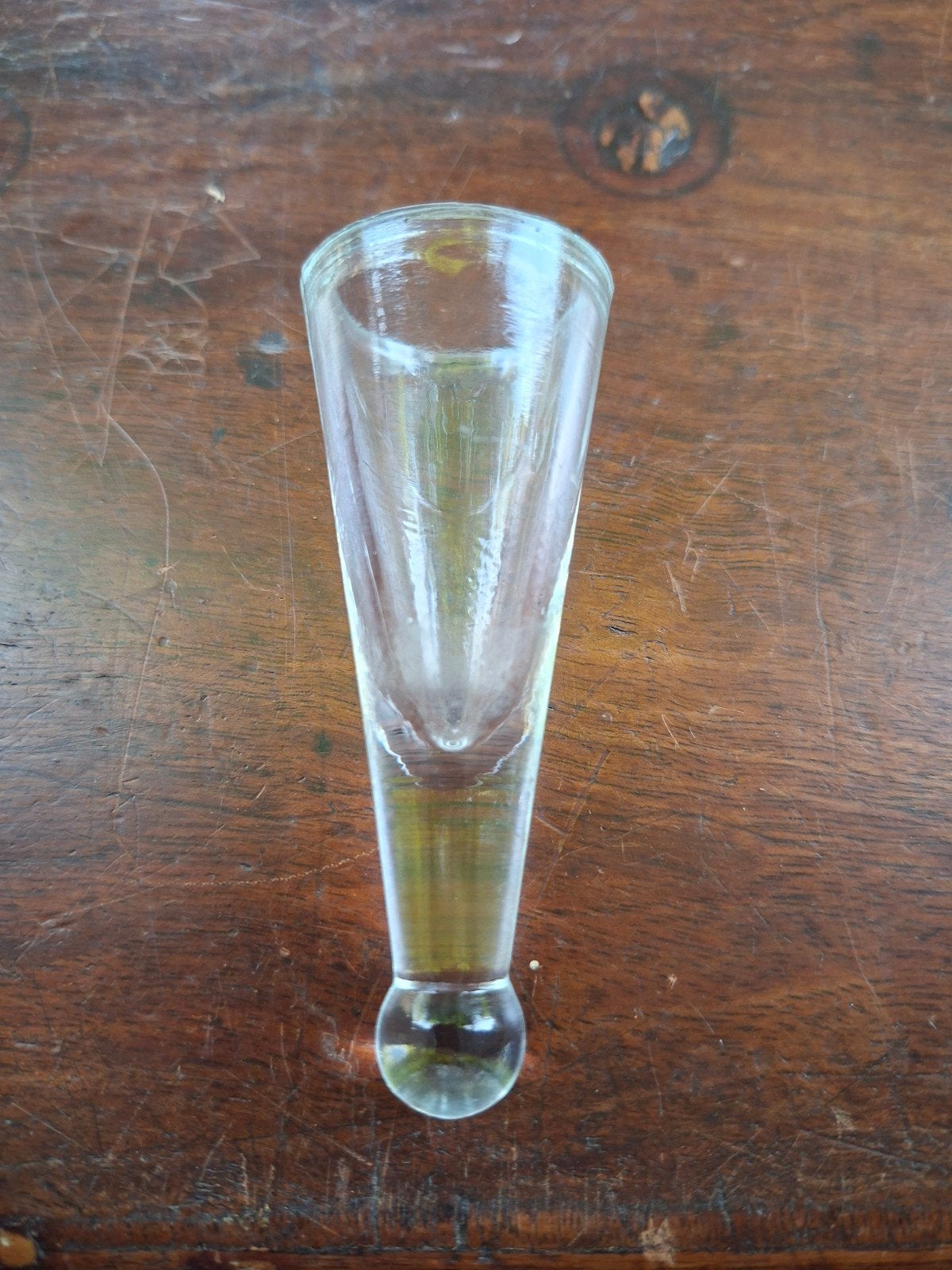 Antiek Glazen Apotheek meet glaasje met Bolle Voet, Ophalen of Verzenden