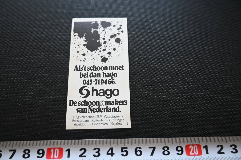 sticker 695 als 't schoon moet bel dan HAGO, Ophalen, Zo goed als nieuw