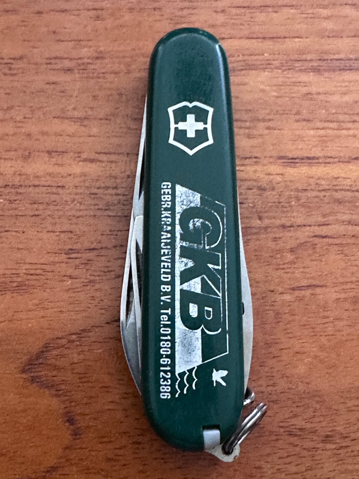 Victorinox Zwitsers zakmes - Groene schalen - GKB opdruk, Ophalen, Gebruikt