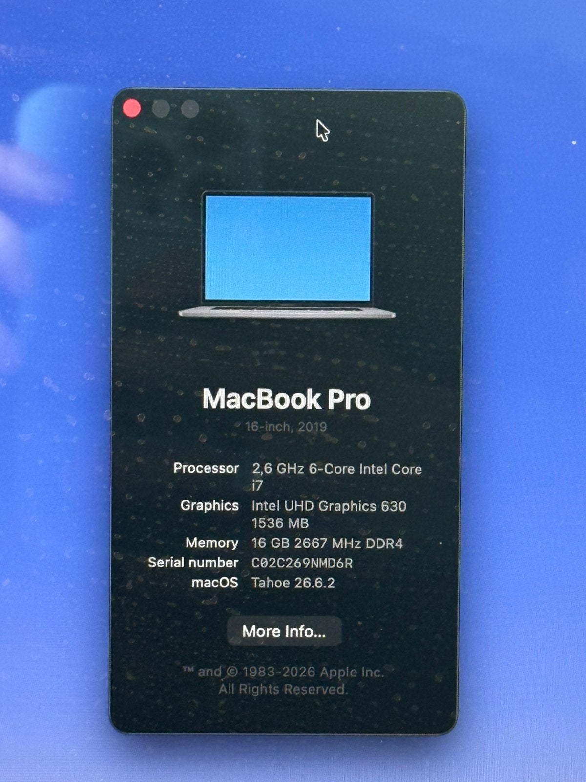 MacBook Pro 16”, 2 tot 3 Ghz, Qwerty, 512 GB, Zo goed als nieuw
