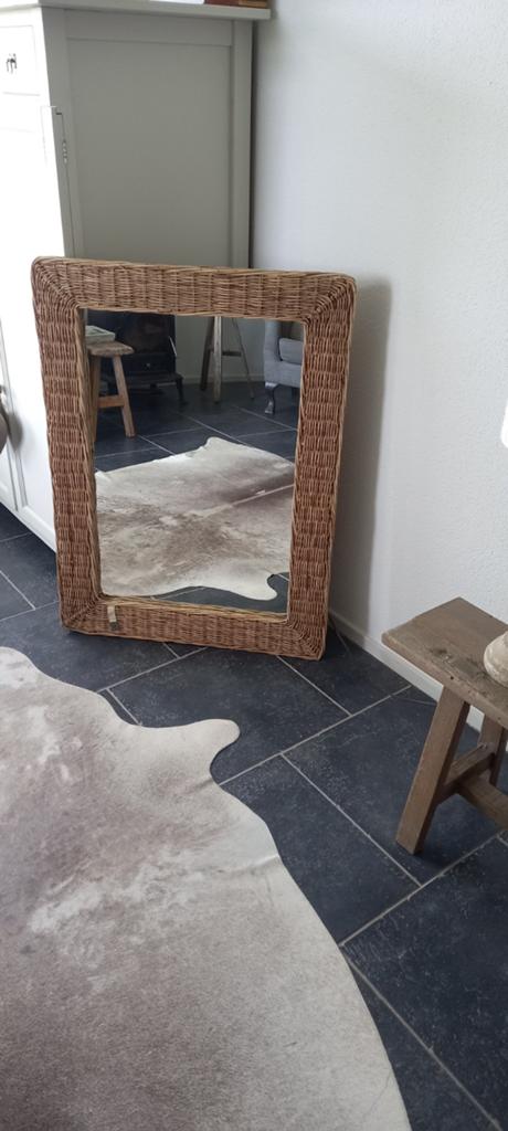 Riviera Maison spiegel rotan, Ophalen, 100 tot 150 cm, Zo goed als nieuw, 75 tot 100 cm