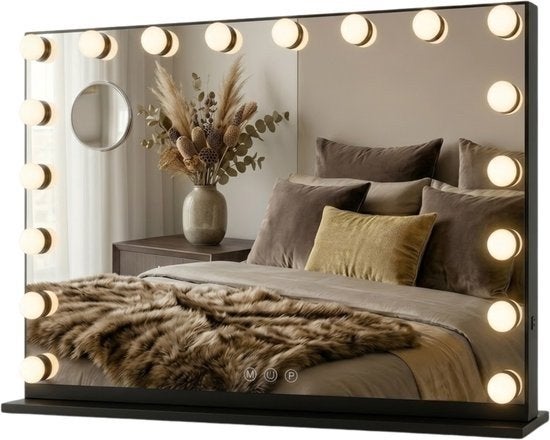 Hollywood Make-up Spiegel met verlichting 80x60CM, Huis en Inrichting, Woonaccessoires | Spiegels, Minder dan 50 cm, Nieuw, Ophalen of Verzenden