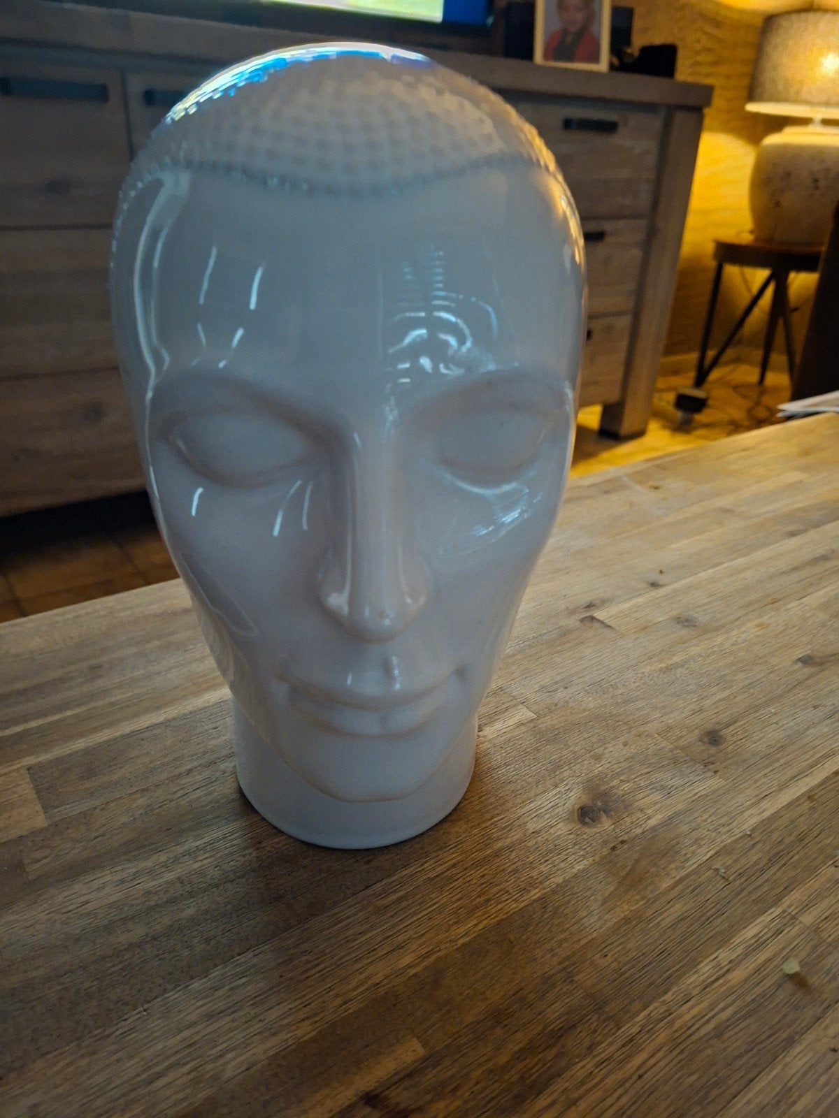 Mannequin hoofd, Gebruikt, Wit, Aardewerk of Porselein, Ophalen of Verzenden