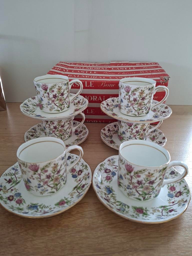 6x Balmoral Castle Bone China Kopjes, Ophalen of Verzenden