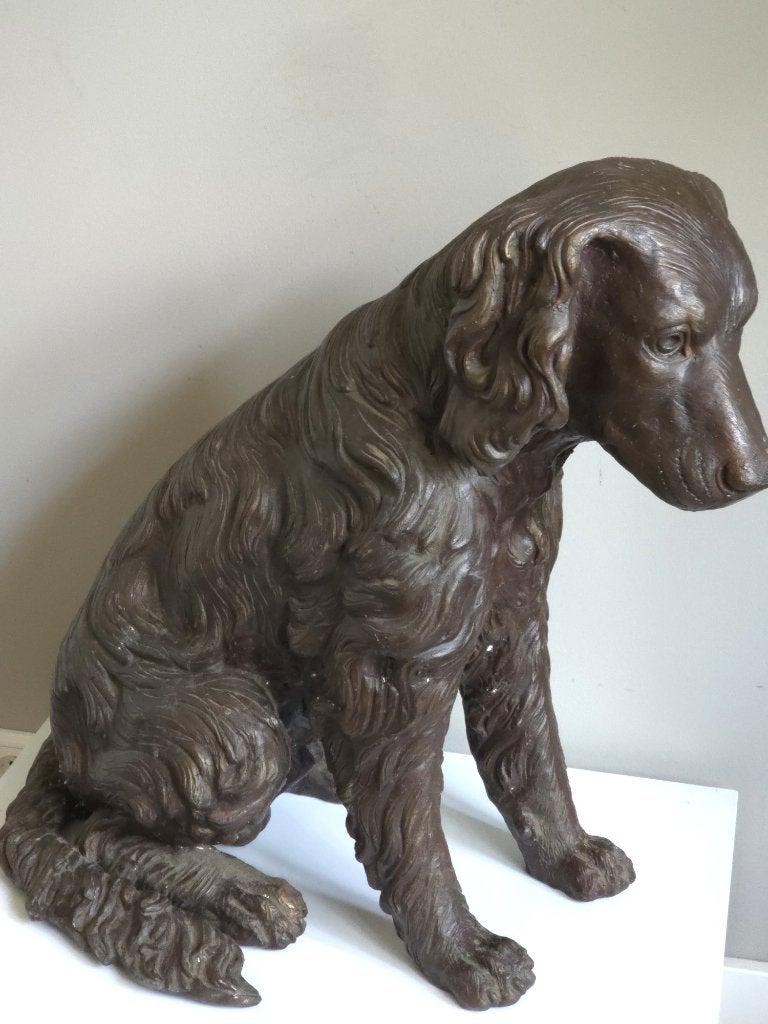 Levensgrote Antieke Bronzen Jachthond – Spaniel / Setter, Antiek en Kunst, Ophalen, Brons