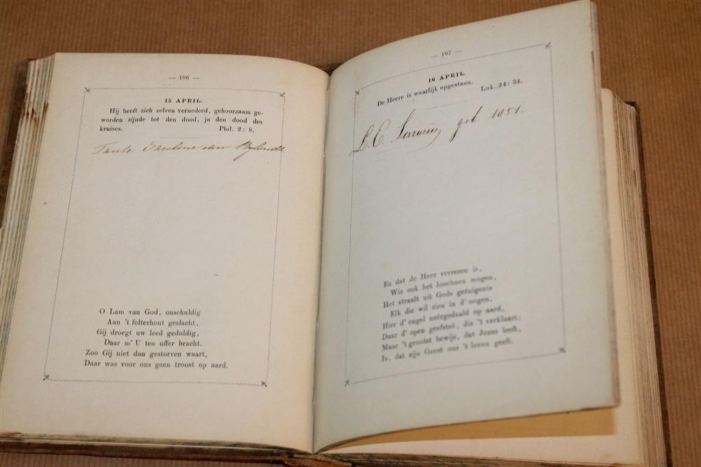 Christelijk Gedenkboek — Antiek Boek ca. 1850, Antiek en Kunst, Antiek | Boeken en Bijbels, Ophalen of Verzenden