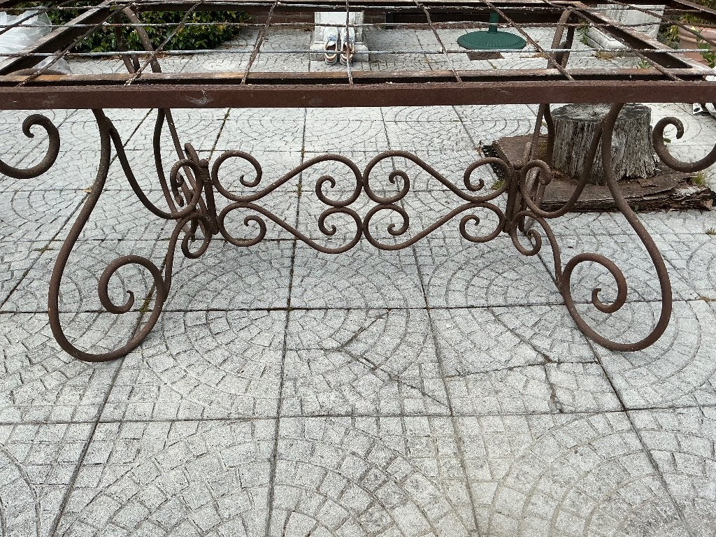 IJzeren onderstel tuintafel, Ophalen, Gebruikt, Rechthoekig, Metaal