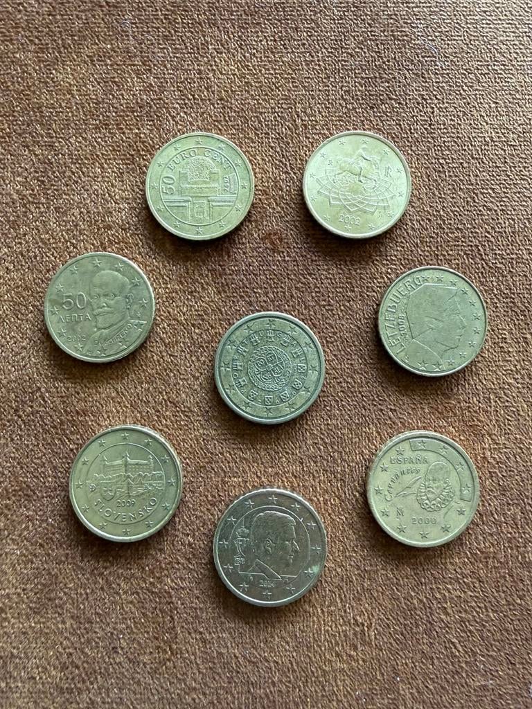 Diverse zeldzame 50 Eurocent munten, Ophalen of Verzenden, Overige landen, 50 cent, Losse munt