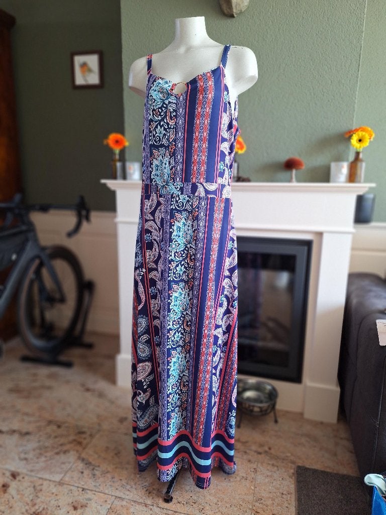 Lola Liza heerlijke lange zomer jurk 44 paars blauw, Verzenden, Paars, Maat 46/48 (XL) of groter, Zo goed als nieuw