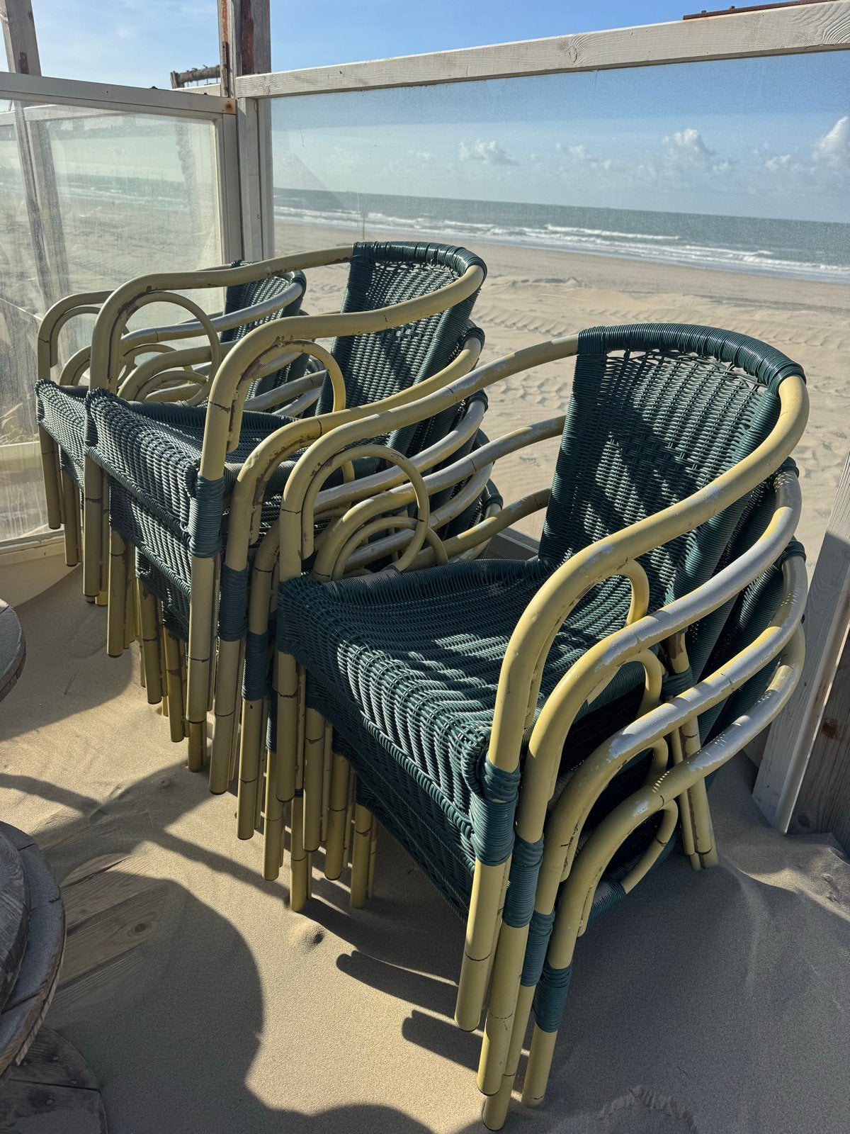 17 Gebruikte stoelen voor terras of strandtent, Ophalen, Kunststof, Gebruikt, Overige kleuren