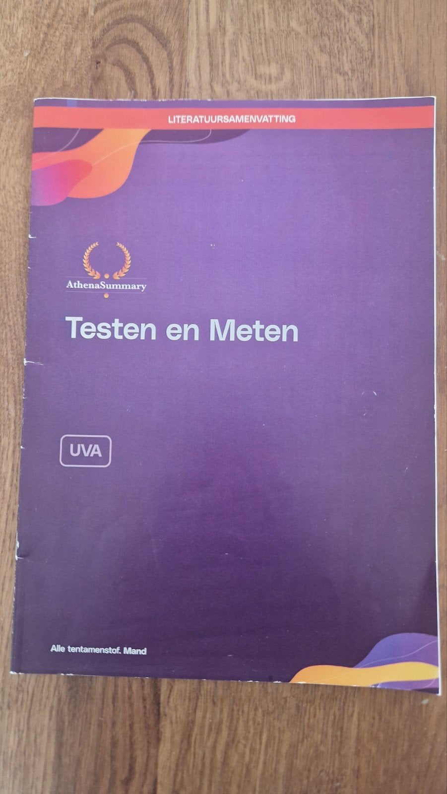 AthenaSummary: Testen en Meten UVA, Boeken, Gelezen, AthenaSummary, Ophalen of Verzenden, WO