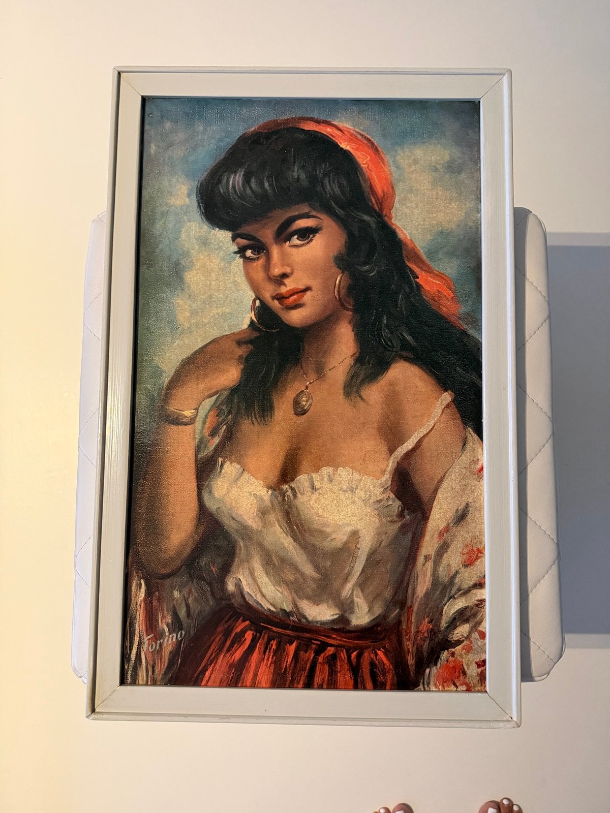 Schilderij Zigeunermeisje, Antiek en Kunst, Kunst | Schilderijen | Klassiek, Doek, Portret of Personen, Ophalen of Verzenden, Gesigneerd