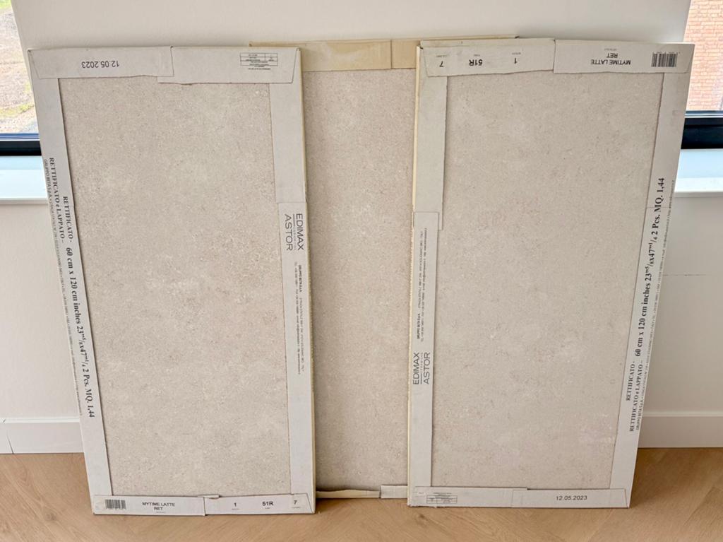 6 nieuwe beige tegels 60x120cm (in doos), Ophalen, 60 cm of meer, Nieuw, Minder dan 5 m²