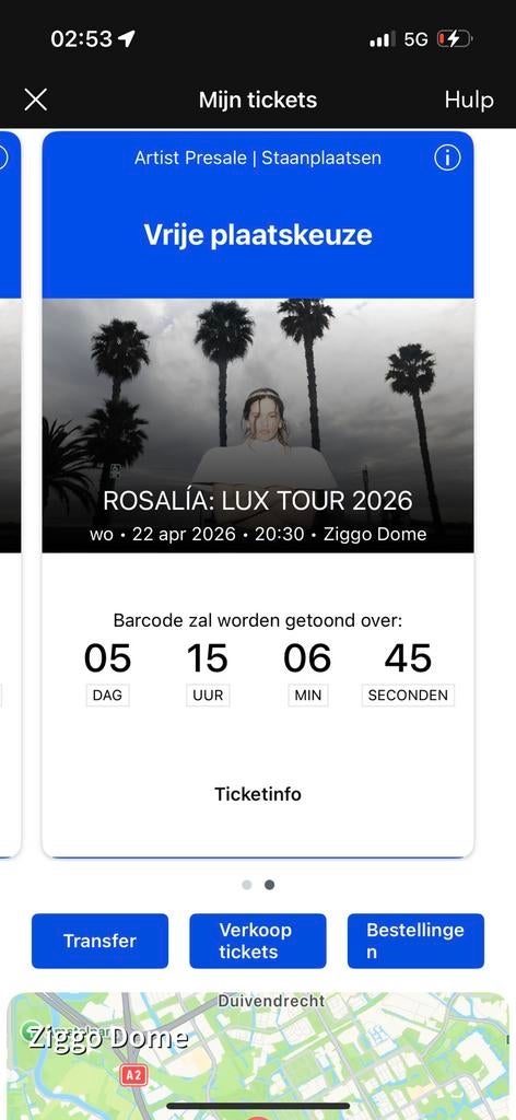 2X STAANPLAATSEN TICKETS ROSALIA AMS, Twee personen