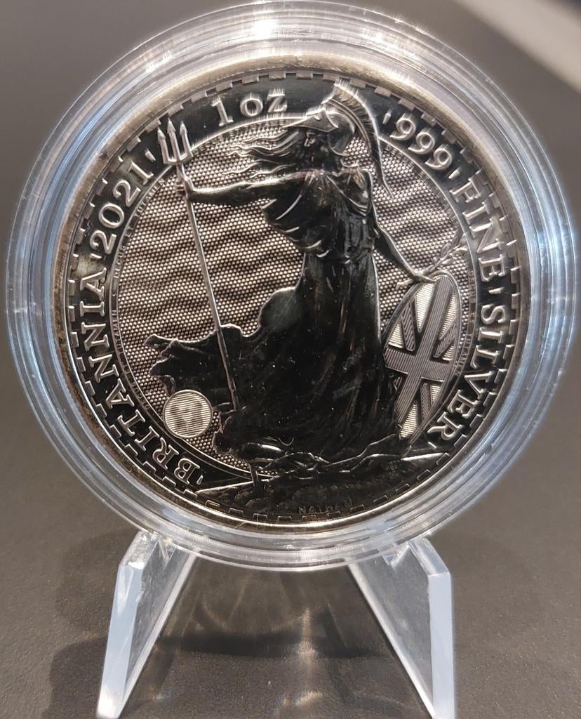 Zilveren Britannia munt 1 oz - 2021, Verzenden, Overige landen, Losse munt, Zilver