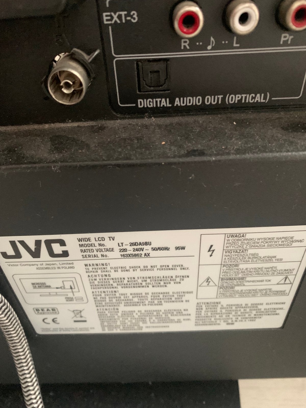 JVC LT-26DA9BU LCD TV - 66 cm beelddiagonaal, Ophalen, Gebruikt, 50 Hz, 60 tot 80 cm