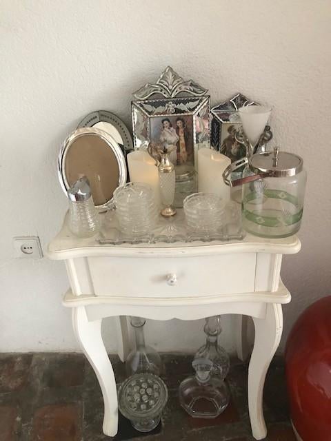 Brocante glas en zilver, Ophalen of Verzenden