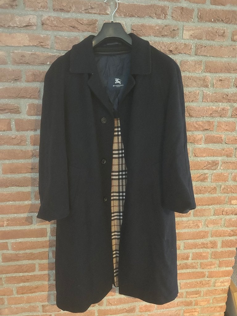 Burberry lange jas, Ophalen, Gedragen, Maat 46/48 (XL) of groter, Blauw