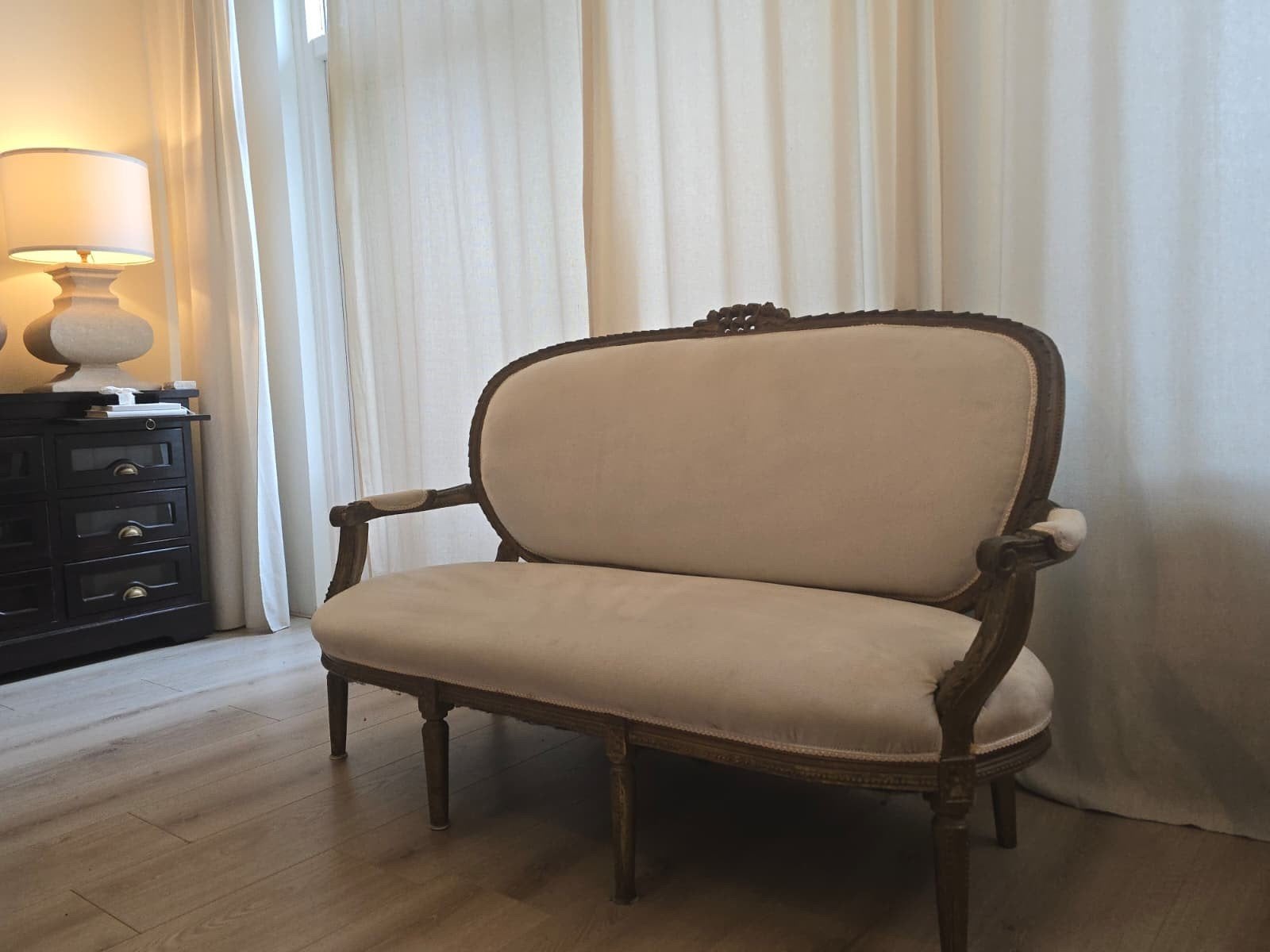 Bank/ sofa in barok stijl | Rococo | LouisXVI - Beige, Huis en Inrichting, Ophalen, Gebruikt, Barok, 150 tot 200 cm