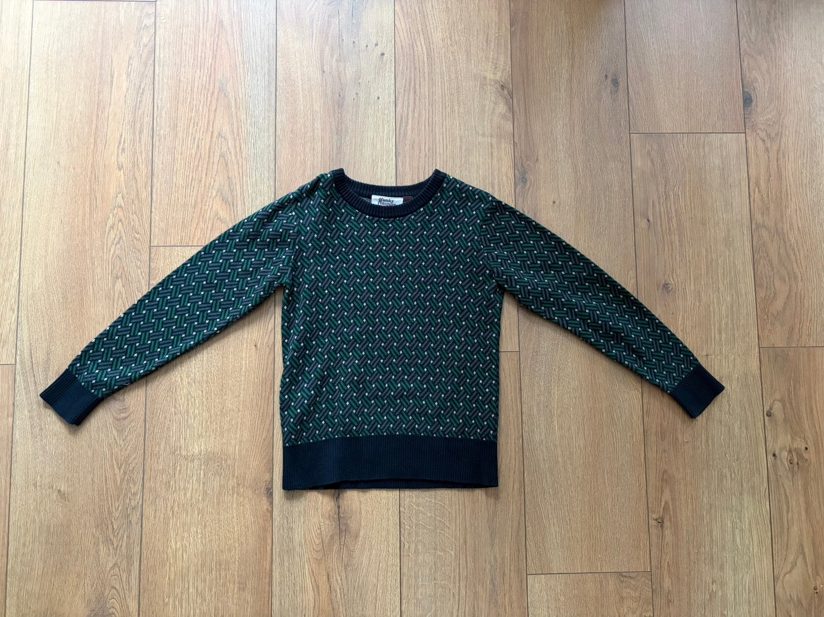 4 Funky Flavours gave trui met leuke retroprint maat 134/140, Kinderen en Baby's, Kinderkleding | Maat 134, Ophalen of Verzenden