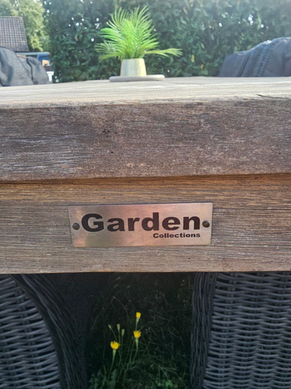 Grote houten tuintafel met stoelen2.40m x 1m - Goede staat, Tuin en Terras, Tuintafels, Ophalen, Gebruikt, Rechthoekig, Hout