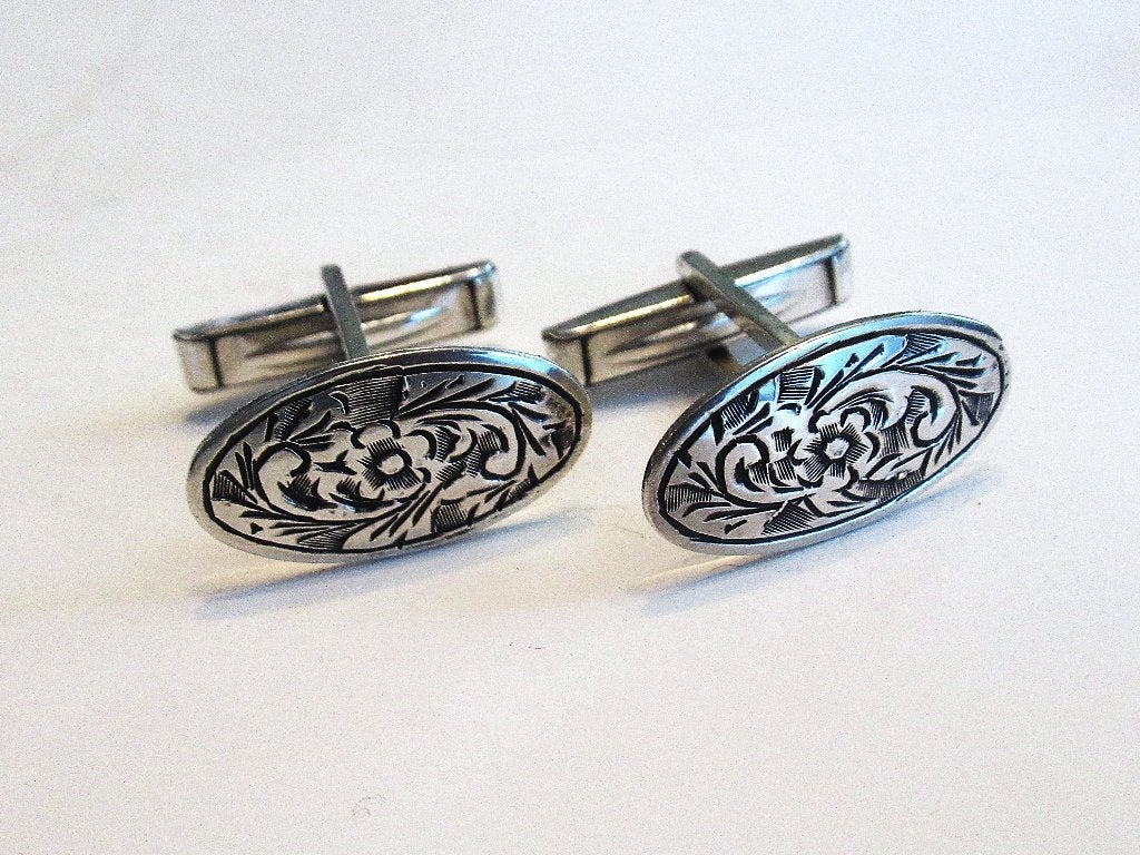 Vintage zilveren 800 manchetknopen., Ophalen of Verzenden, Gebruikt, Zilver