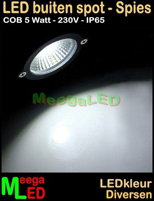 LED spot grondspot LEDspot spies spike pin 5W 230V Wit, Huis en Inrichting, Lampen | Spots, Overige materialen, Overige merken
