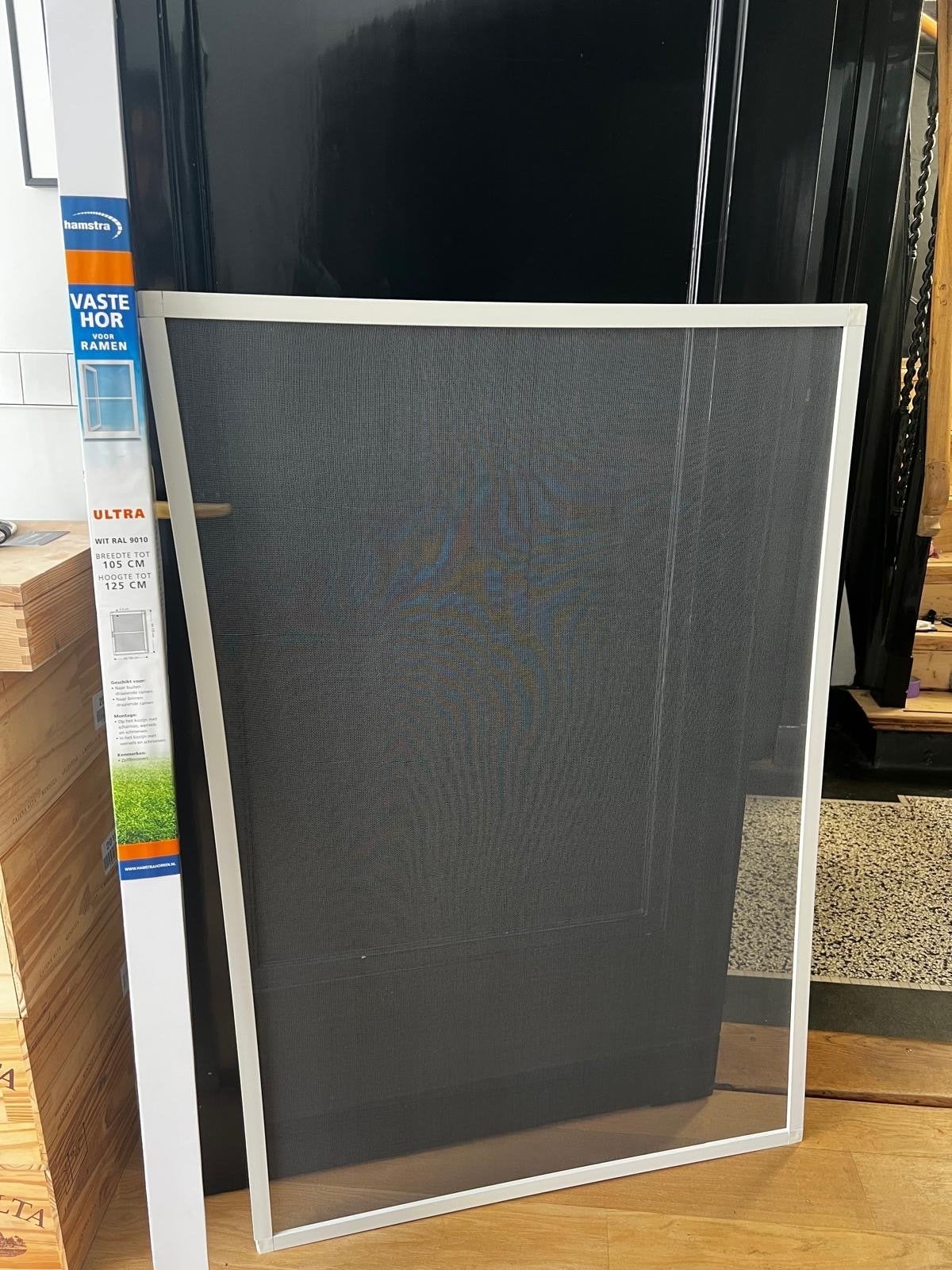 Hamstra Vaste Hor voor Ramen - Wit RAL 9010, Ophalen, 80 tot 100 cm, Hordeur, Minder dan 200 cm