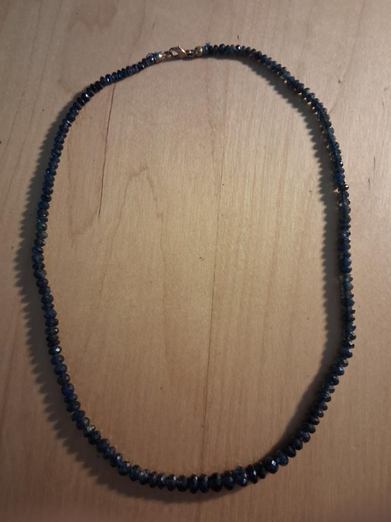 Saffier ketting - 45cm lang, Ophalen of Verzenden, Nieuw, Blauw, Steen of Mineraal