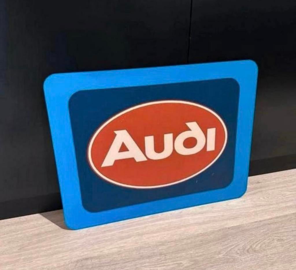 UNIEK AUDI BORD (DIBOND) 52,5X40,5, Ophalen of Verzenden, Zo goed als nieuw, Auto's