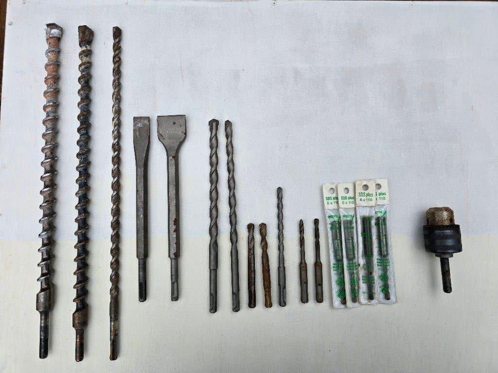 set van 15 SDS steenboren + 2 SDS steenbeitels, Ophalen, Gebruikt, Overige typen