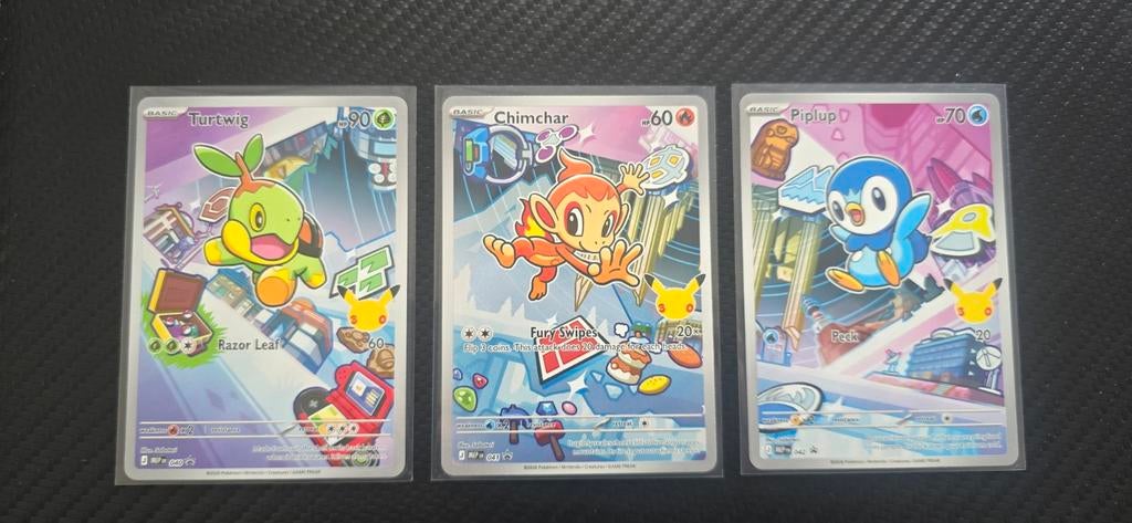 Pokémon TCG First Partner GEN 4 Piplup Chimchar Turtwig, Ophalen of Verzenden, Zo goed als nieuw, Meerdere kaarten