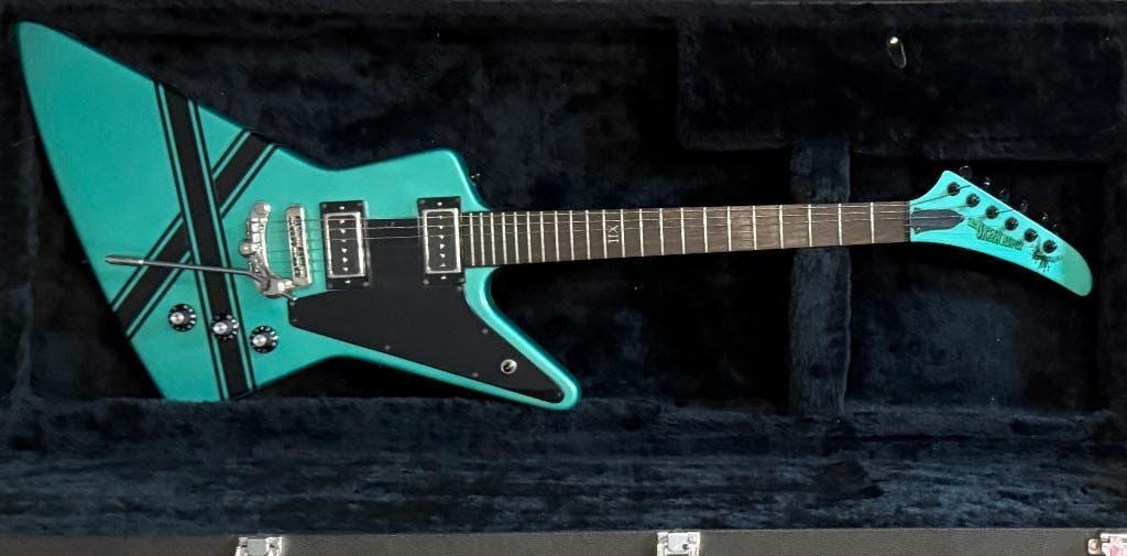 Custom Epiphone Gothic 1958 Explorer: “the Green Hornet ”, Ophalen, Zo goed als nieuw, Solid body, Epiphone
