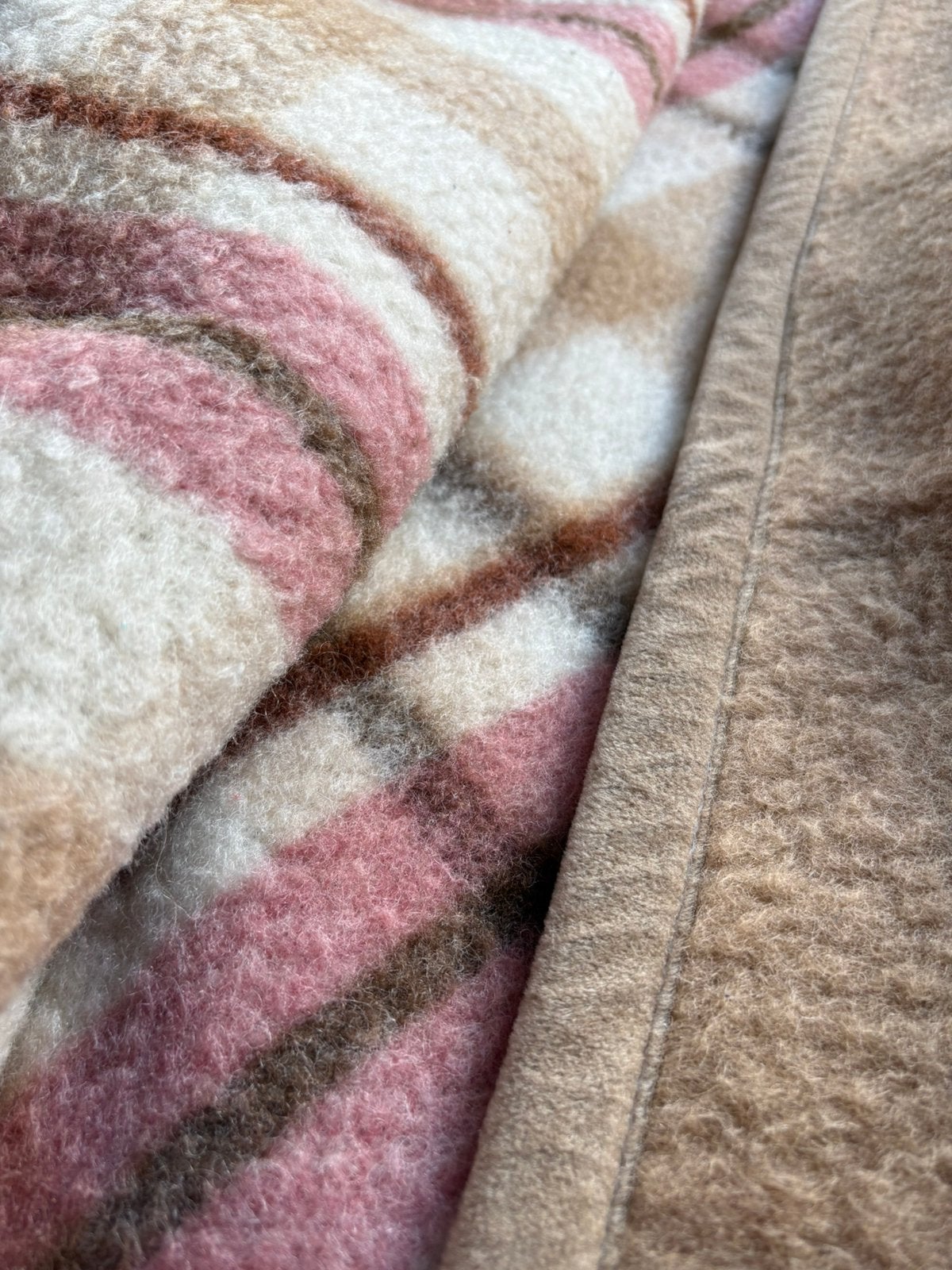 Grote wollen deken, Ophalen, Beige, 220 cm, 240 cm