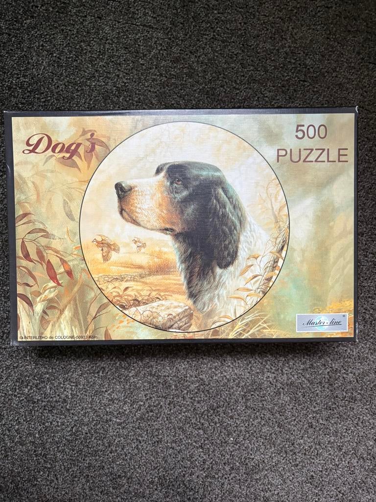 Mooie ronde puzzel jacht hond 500 stukjes., Ophalen of Verzenden
